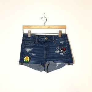 AMERICAN EAGLE OUTFITTERS Hi Rise Shortie Shorts
